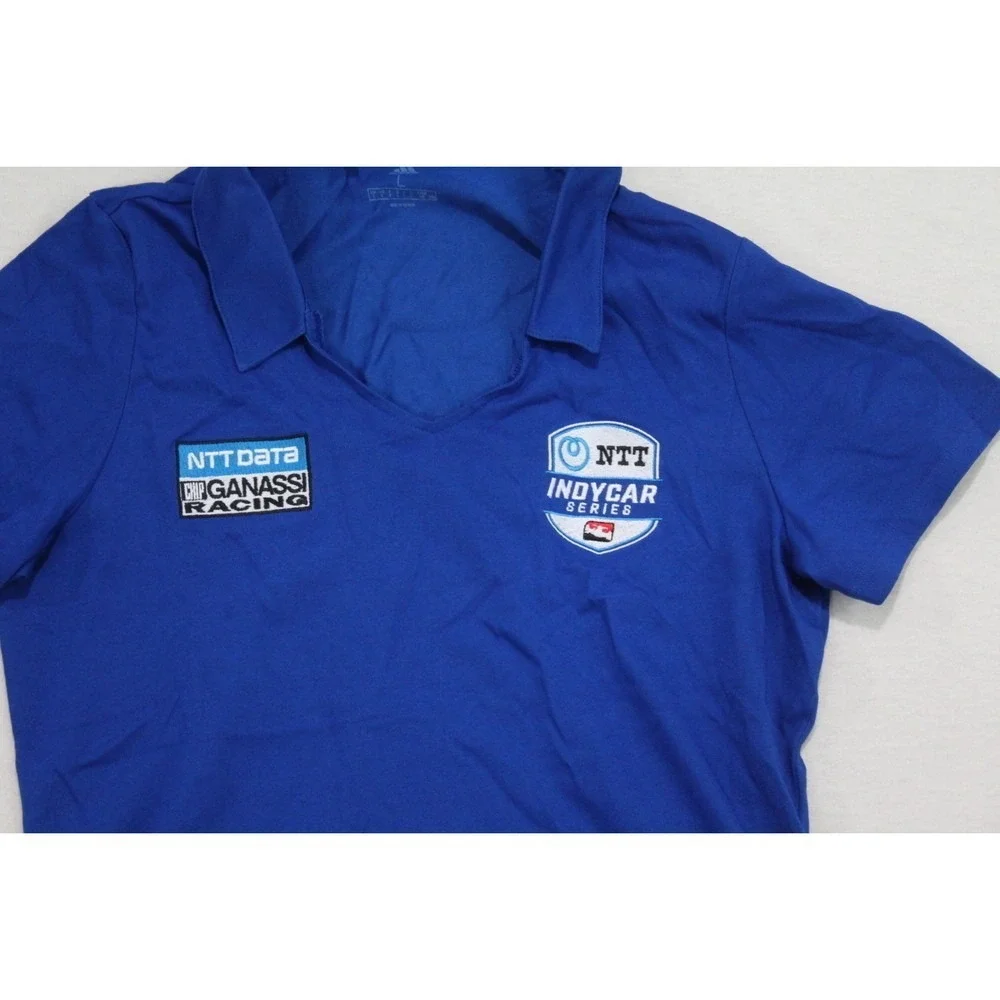 Adidas Women Blue Polo Shirt Indy Car Racing NTT Size Large